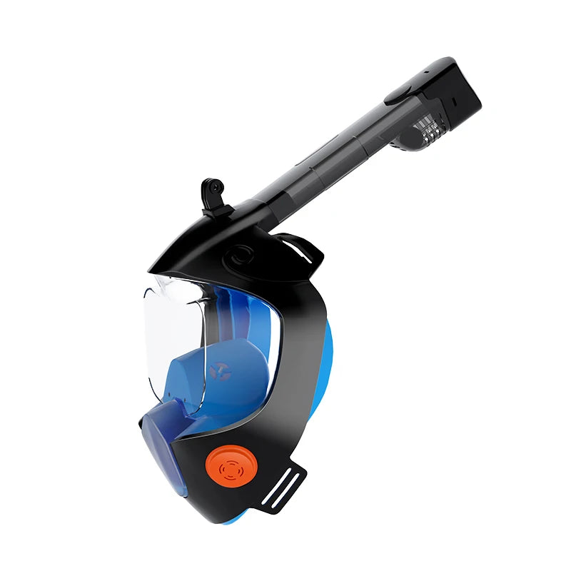 Full Face Snorkel Mask 180° Panoramic View Dry Top Snorkel Anti-Fog Leak-Proof Safe Breathing Swimming Diving Gear for Adults