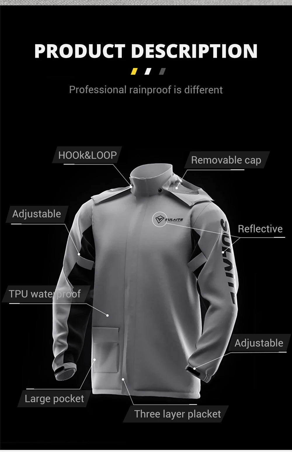 Motorcycle Raincoat Suit Rainstorm Prevention Jacket Pants Camping Hiking Fishing Raincoat Moto Raincoat Motorcyclist Rider Rain