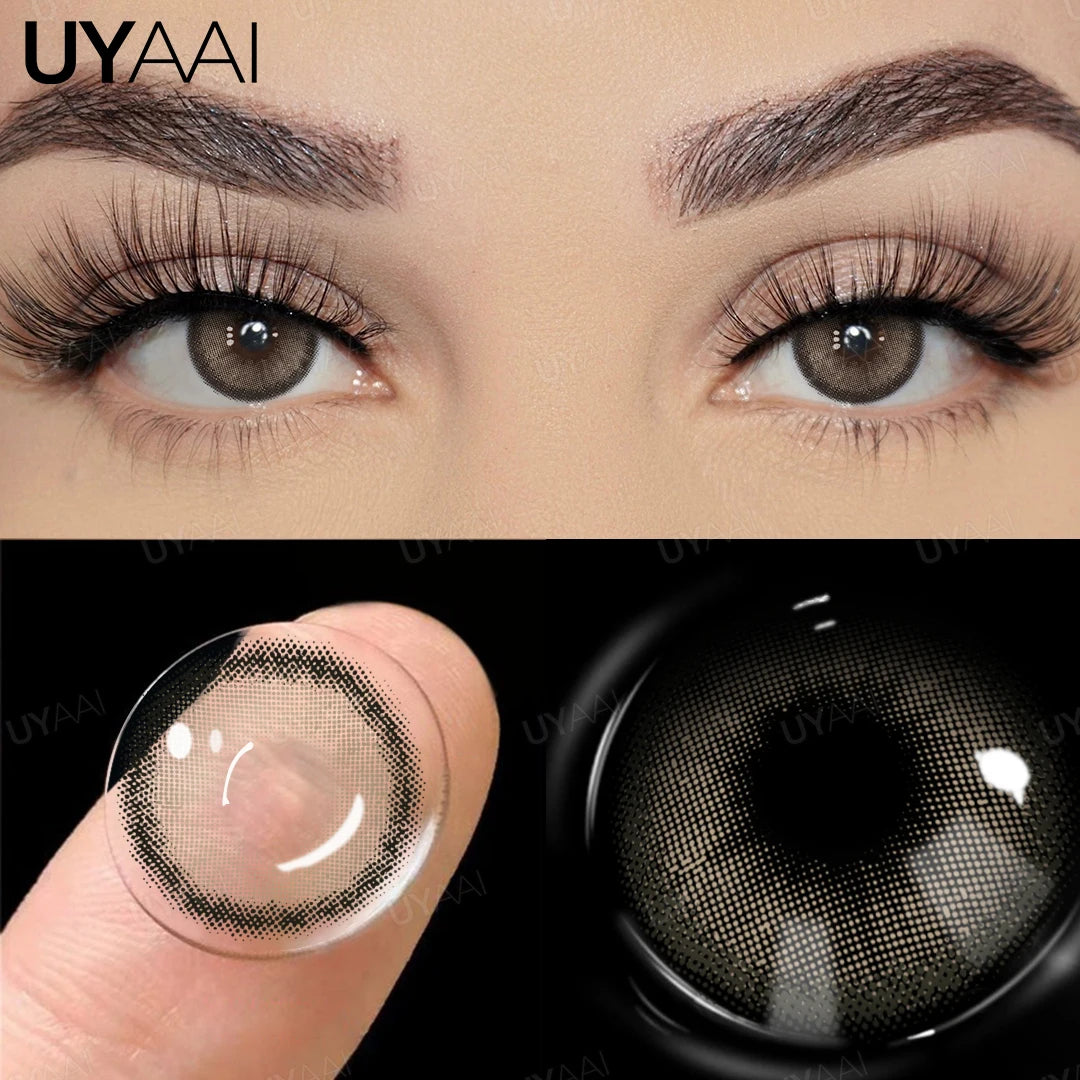 UYAAI 1 Pair Brown Natural Colored Eye Lenses Gray Fashion Lenses Blue Eye Lens Green High Quality Cosmetics Color Contacts
