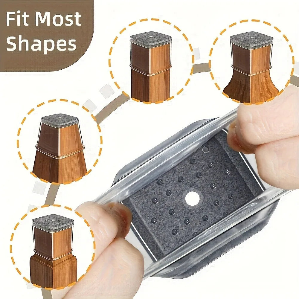 16/32PCS Chair Leg Floor Protectors for Hardwood Floors, Thick Silicone Rubber Covers, Scratch-Resistant & Noise Reducing