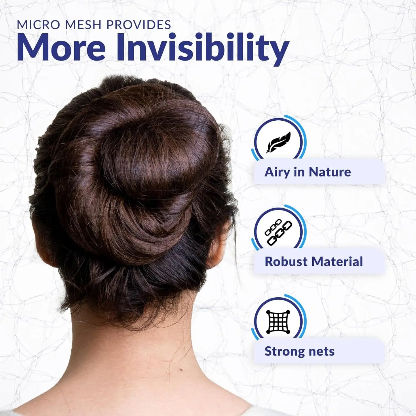 Hair Net 50 Pcs, 24 Inches Hair Nets Elasticity Invisible Elastic Mesh for Food Service, Ballet Bun, Sleeping, Women and Wig