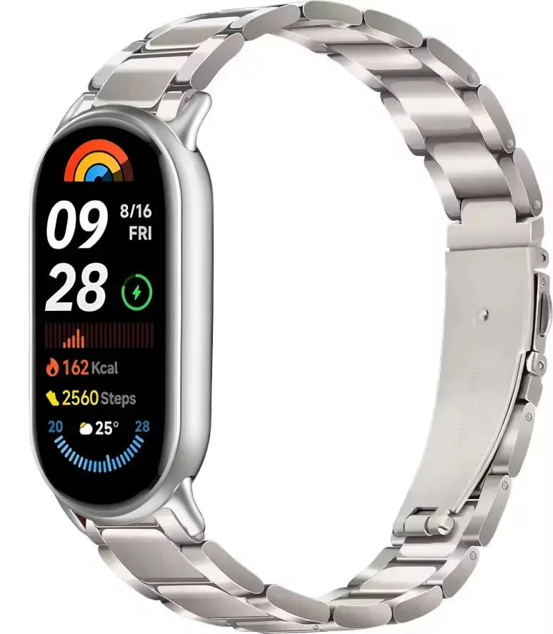 Metal Strap for Xiaomi Mi Band 10 9 8 Smartwatch Stainless Steel Comfortable Band for Miband 10 9 8 Replacement Bracelet Correa