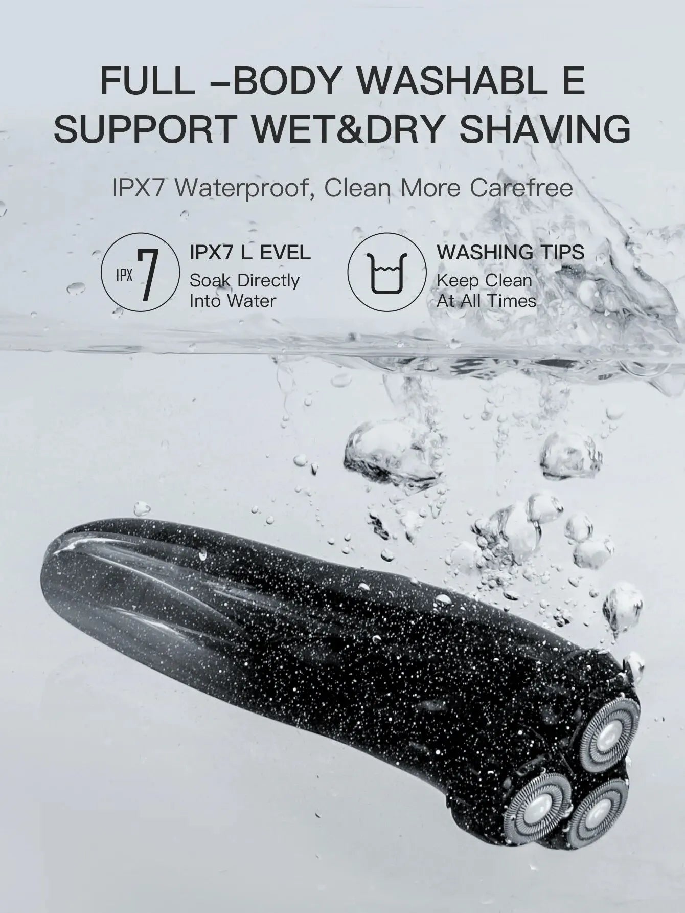 ENCHEN Electric Shaver 3D Blackstone 3 IPX7 Waterproof Razor Wet And Dry Dual Use Face Beard Battery Digital Display For Men