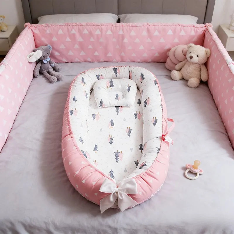 Portable Baby Bassinet Washable Removable Crib Bedside Sleeper Infant Nest Bed Co Sleeper