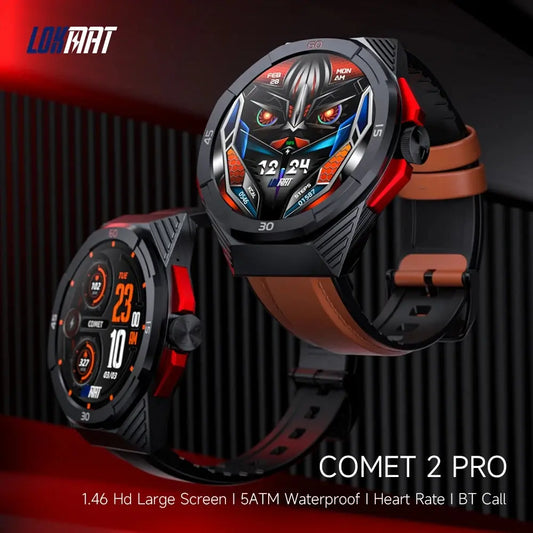 LOKMAT COMET 2 PRO Smart Watch Bluetooth Calls Watch Waterproof Fitness Tracker Heart Rate Message Push Smartwatches for Phone