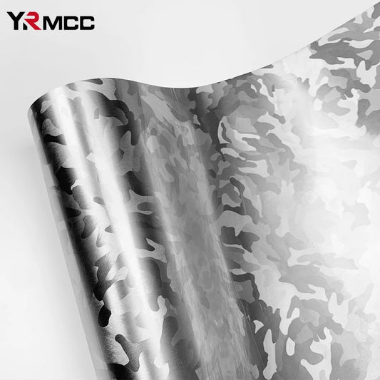 Carbon Fiber Sticker Ghost Silver Carbon Fiber Vinyl Wrap Films Glossy Car Sticker Anti Scratch Waterproof Decal Car Accessories