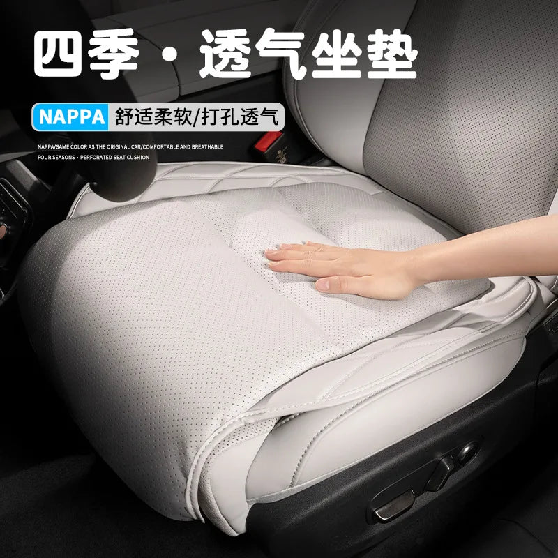 New Car Seat Cushion Waist Cushion for Mercedes Benz/BMW/Audi Breathable and Ventilated Nappa Leather All Season Seat Cushion