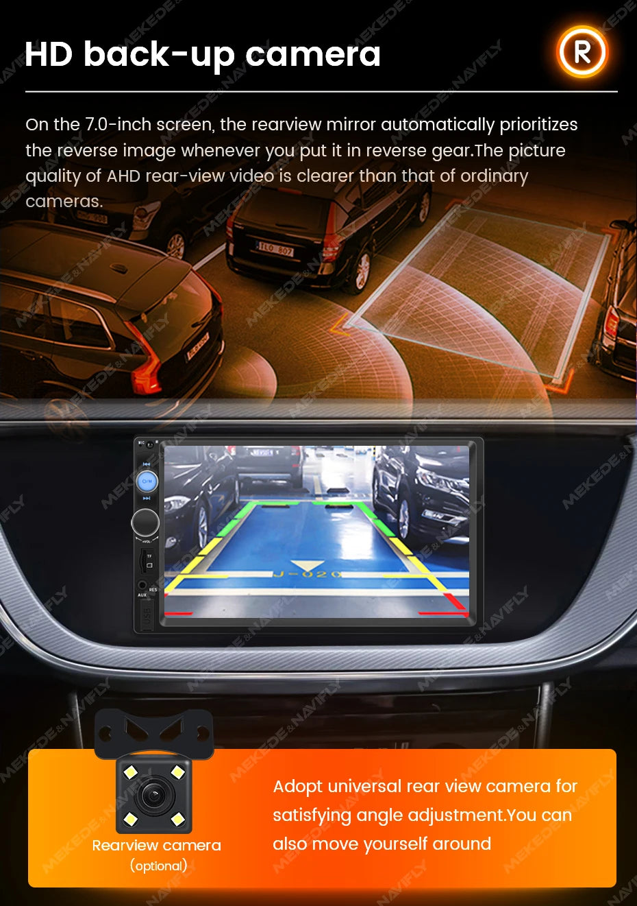 7 Inch HD Touch Screen Intelligent System Car Multimedia MP5 Player For Universal Support Back-up Camera SWC Mirror Link AUX-In