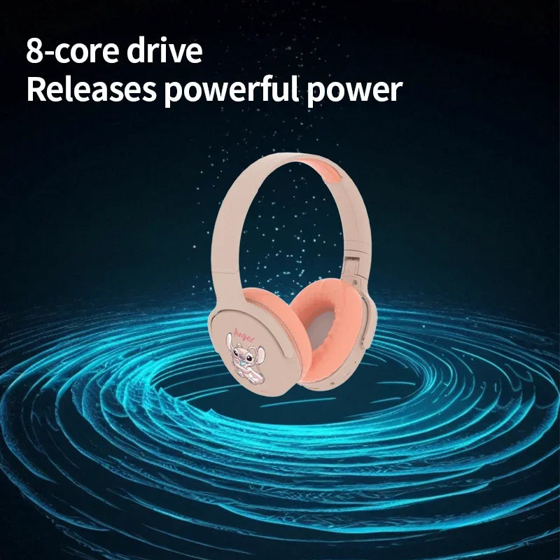 Disney P2961 Stitch Wireless Bluetooth Headphones Over Ear HiFi Stereo Headset Gamer Music Sports Earphones TF/AUX with HD Mic