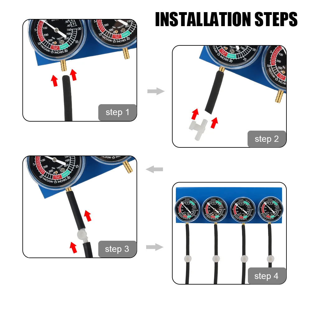 for 2/4 Cylinder Motorcycle Carburetor Carb Synchronizer Kit Ignition Tester Balancer Test Gauges Set Motorbike Diagnostic Tools