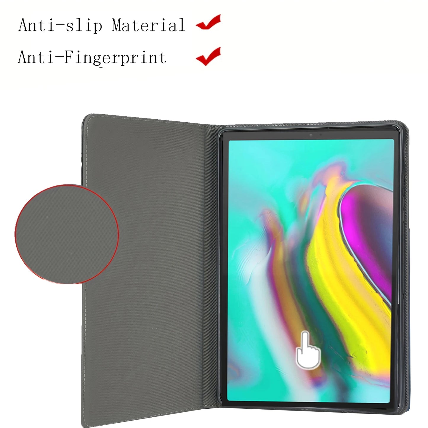 Tablet Case for Samsung Galaxy Tab S5e Protective Cover Kickstand Function Shockproof (PU leather+ TPU Cover)