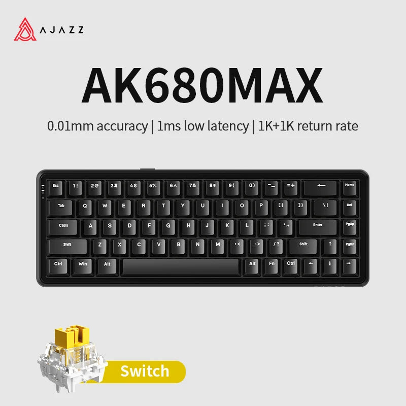 AJAZZ AK680MAX-wireless gaming keyboard, new hall effect switch, fast trigger magnetic keyboard, mechanical keyboard