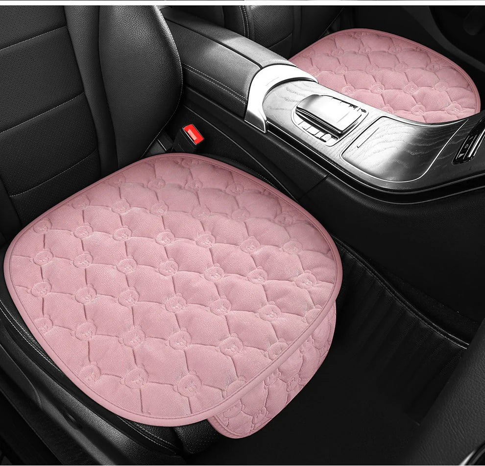 Winter short plush car single piece seat cushion thickened warm front single seat square cushion rear row long cushion