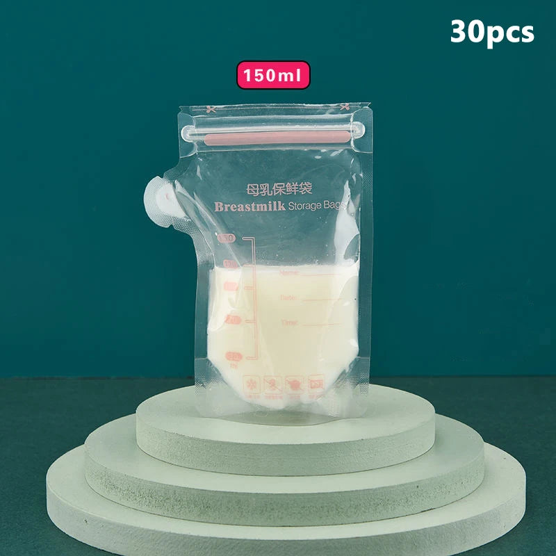 30Pcs  Breast Milk Storage Bags with Marker Pen Disposable Small Capacity Milk Bags for Freezing and Storage Bag