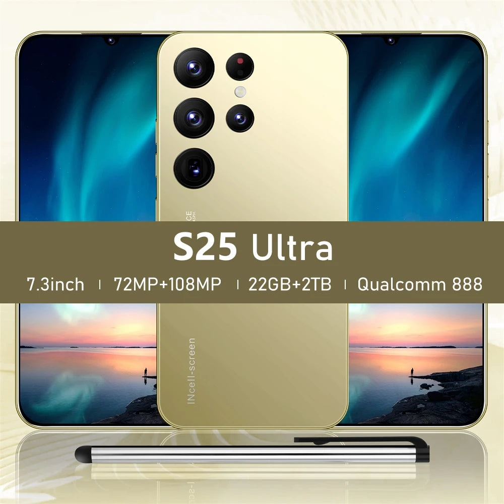 HOT 2025 new S25 Ultra original intelligent 4G 5G dual card dual standby Android 14 system global version 108MP 8000mAh battery