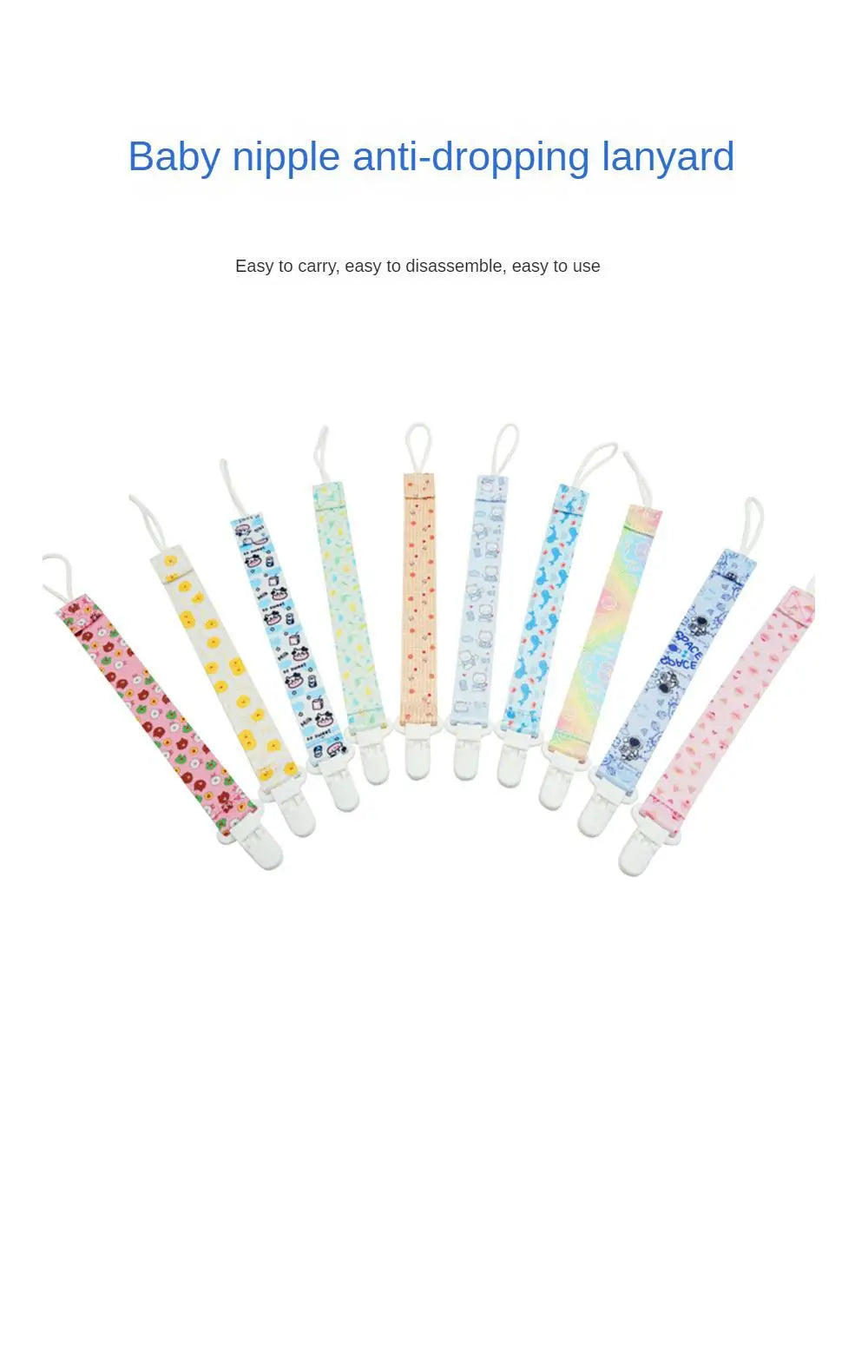 45 Styles Baby Pacifier Clip Chain Adjustable Dummy Clip Nipple Holder Children Toy Anti-drop Pacifier Chain Soother Holder