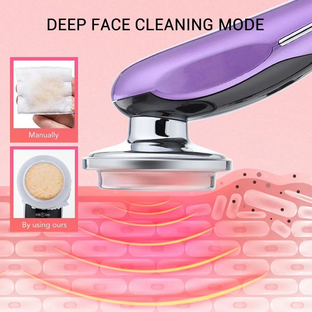 7 in 1 Face Lift Devices Microcurrent Skin Rejuvenation EMS RF Women Facial Massager Light Therapy Anti Aging Wrinkle Beauty