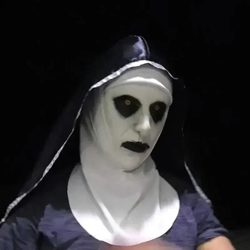 2024 New Nun Mask Halloween Makeup Nun Mask Tricked Ghost Face Scary Scary Latex Headgear Halloween Props Horror Masks