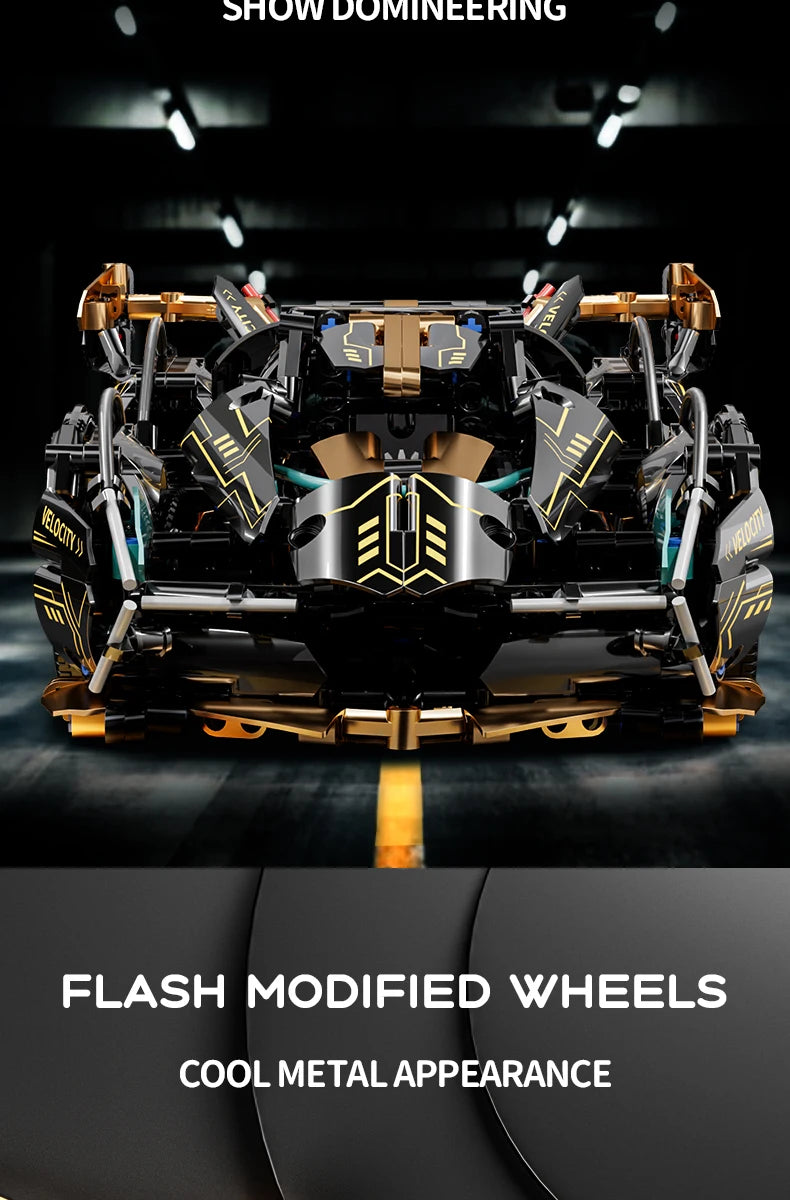 1:14 Building Block Car Cool Technology Design Optional Power Group Birthday Christmas Gift for Friends or Kids （1280+granule）