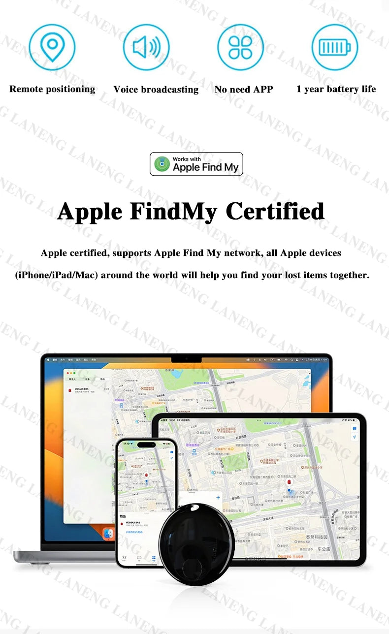 GPS IP67 MFI For Apple Tracker Smart Air Tag Child Key Pet Car Vehicle Lost Tracker Battery Life About 365 Day Bluetooth Tracker