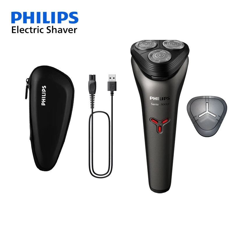 PHILIPS S1113 Electric Shaver USB Charge Stainless Steel PowerCut Blade Razor Triple Floating Head Men Fast Shave Beard Trimmer