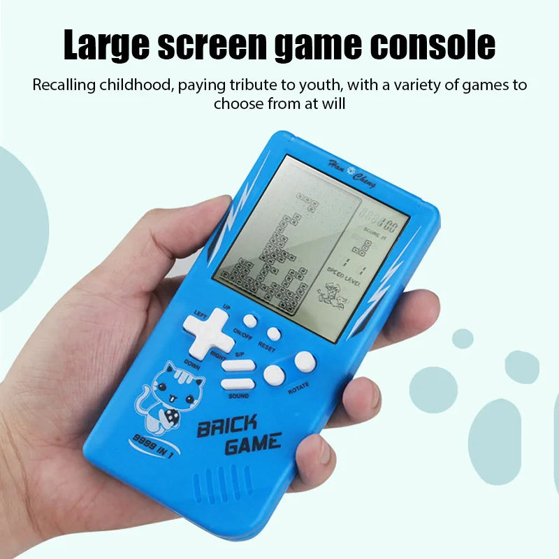 Portable Classic Electronic Game Retro Puzzle Toy Blue 3.5 Inch Large Screen Handheld Game Console Toys For Children