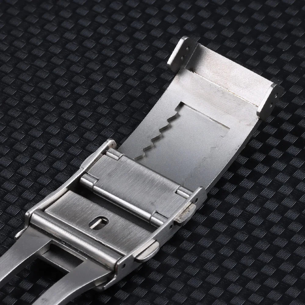316L Stainless Steel Watch Clasp 18mm 20mm 22mm Brushed Silver Folding Safety Milled Clasp Replacement Deployant Watch Buckle