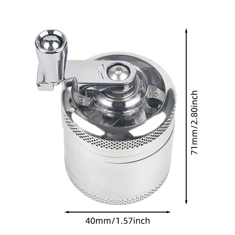 Hand Crank Tobacco Grinder Pollinator Manual Spice Mills 4 Layers Smoke Grass Crusher Muller Smoking Accessories