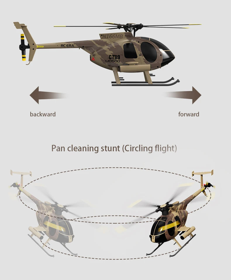 1:28 C189 RC Helicopter MD500 Brushless Dual-motor Remote Control Model 6-Axis Gyro Aircraft Toy One-click Takeoff/landing