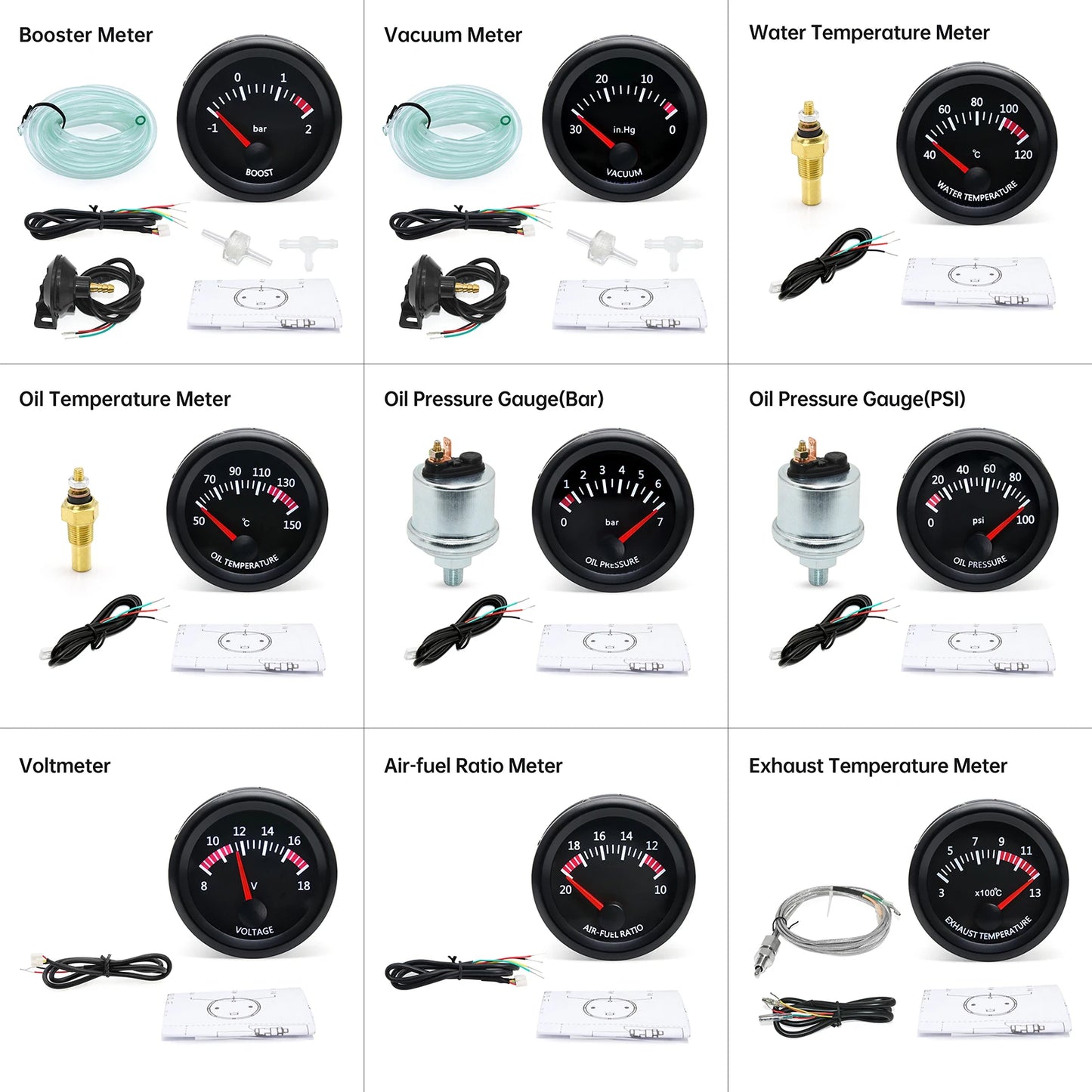 AD 52mm Car Auto Air Fuel Ratio Gauge 10-20 With Narrowband O2 Oxygen Sensor Car Gauge Fit for 12V Stepper Motor OE 0258006028