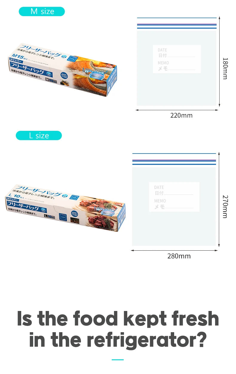 Food Grade Plastic Bag Zipper Sealing Freezer Storage Special Sliding Button Bag Thickened Self-sealing Bag