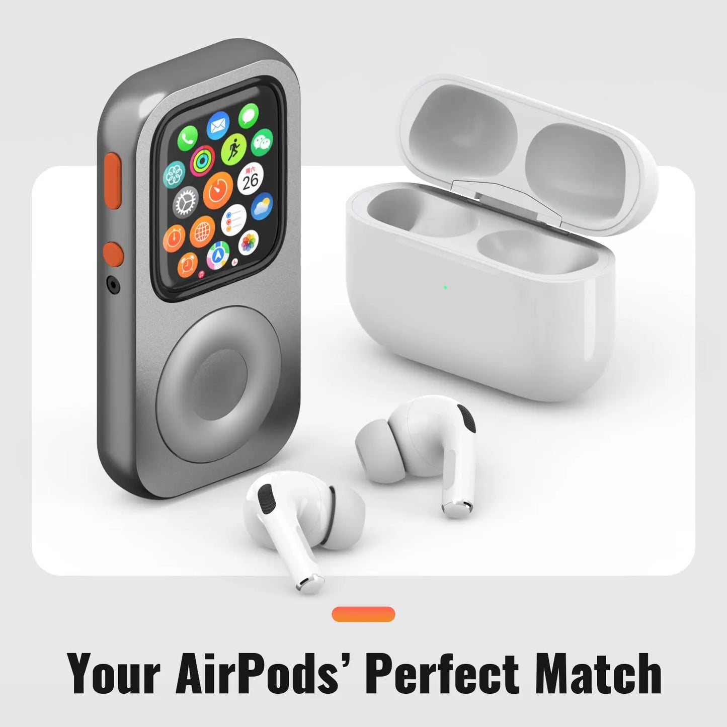 RePod Aluminum Alloy Protective Case for Apple Watch Series 7/8/9, Apple Watch Case  with Click Wheel Design