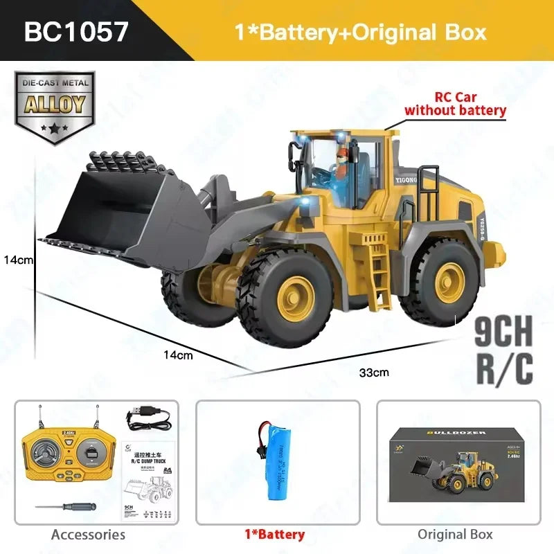 2024 New 11CH RC Excavator 1:20 Remote Control Truck 2.4G RC Crawler Engineering Vehicle Excavator Truck Radio Control Toys Gift