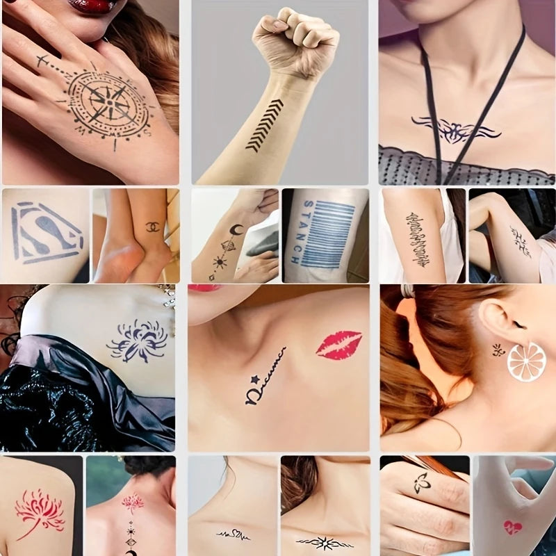 Colorful Tattoo Juice Paste,Easy-to-Use Henna Tattoo For Body Paint DIY Tattoos Temp, DIY Fake Tattoo Semi Permanent For Women