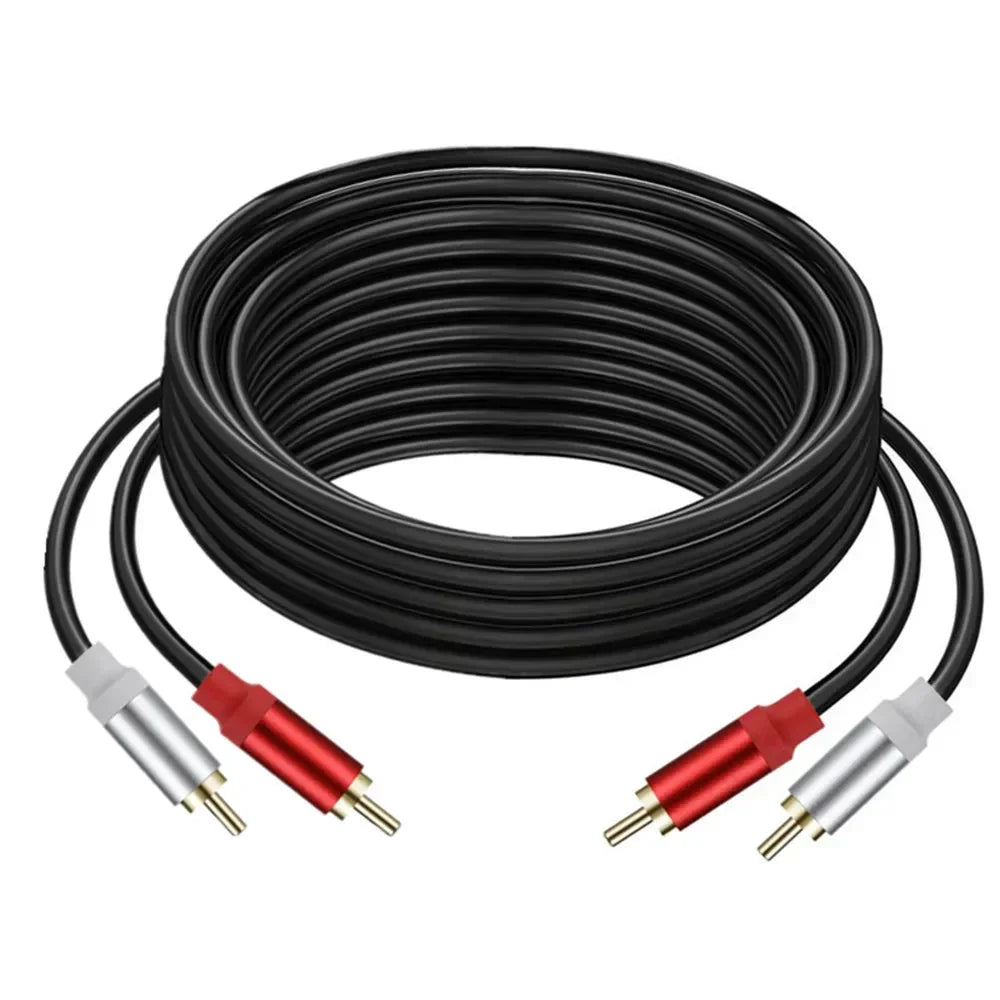 Metal shell Gold Plated Double RCA Male to 2 Two RCA Female Audio Video Cable Line twin RCA Male Video Audio Cord Wire Line