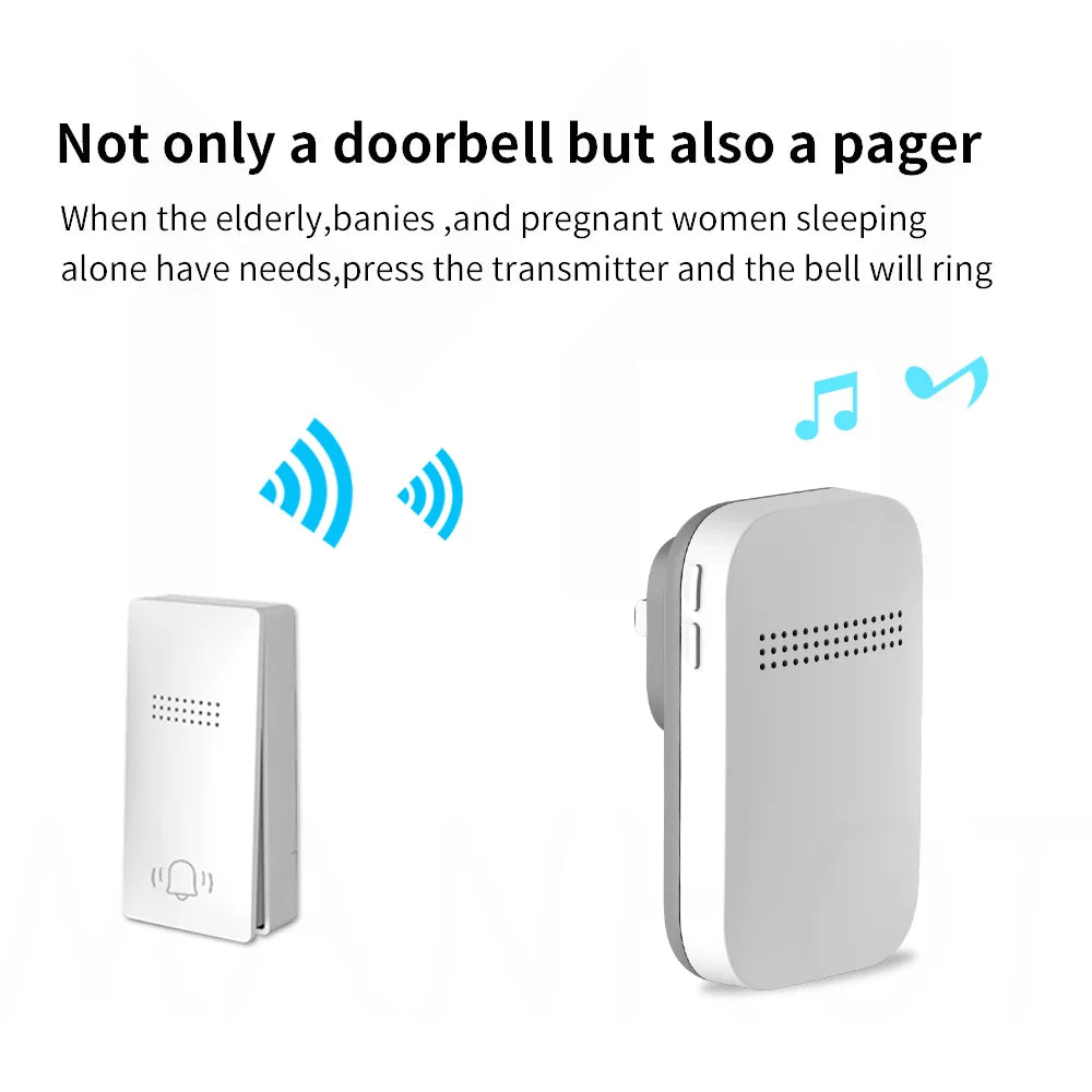 New Wireless Doorbell Waterproof Plug Button No Battery Required Ring Bell Chimes Sets Home Smart Door bell 38 ringtones