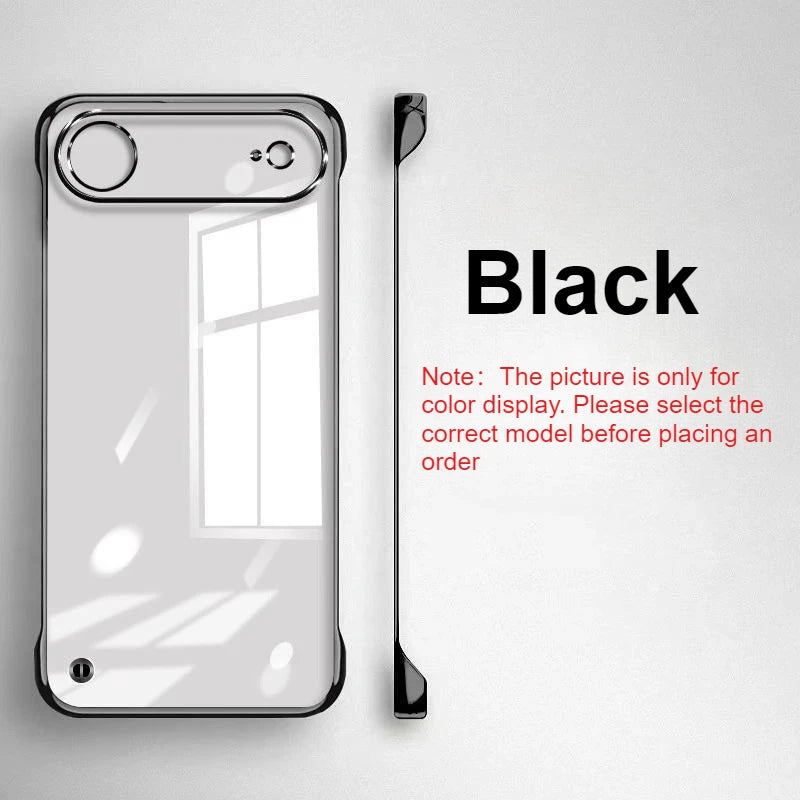 Ultra Thin Frameless Case for Iphone 17promax Air Slim Hard Shockproof Bumper Transparent Cover For iPhone17 17pro air