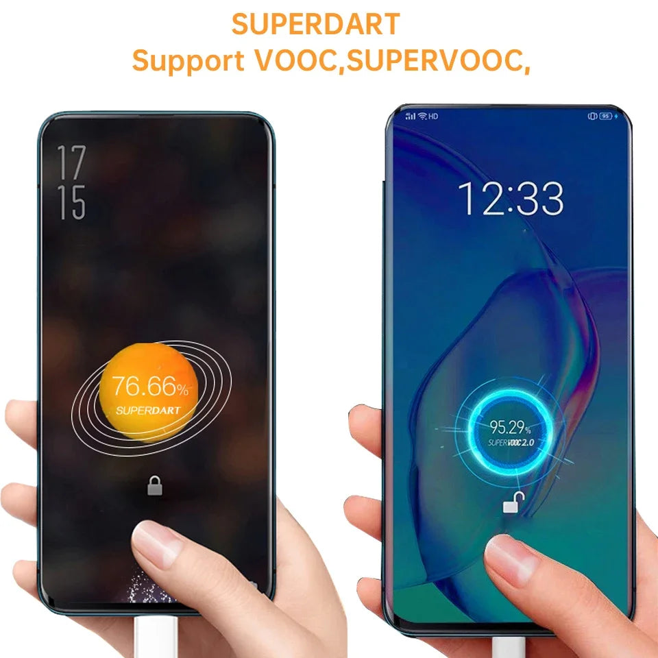 For OPPO 80W SUPERVOOC 2.0 Fast Charger Cable For Reno8 Reno9 Reno10 Pro+ K10 Find X5 X6 Pro USB Type C Cable Phone Accessories