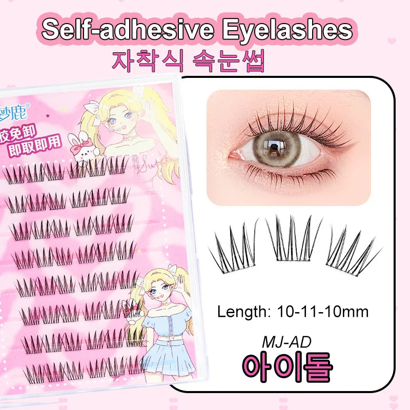 Self Adhesive Eyelashes Cluster Lashes No Glue Individual Lashes  Soft  Idol Lash Clusters Reusable Self Adhesive Lashes