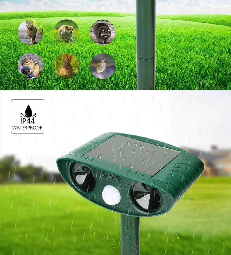1pc ultrasound  Repellant Cat Dog Repellant Solar Powered Rechargeable Garden Waterproof creature Deterrent For Farm Yard