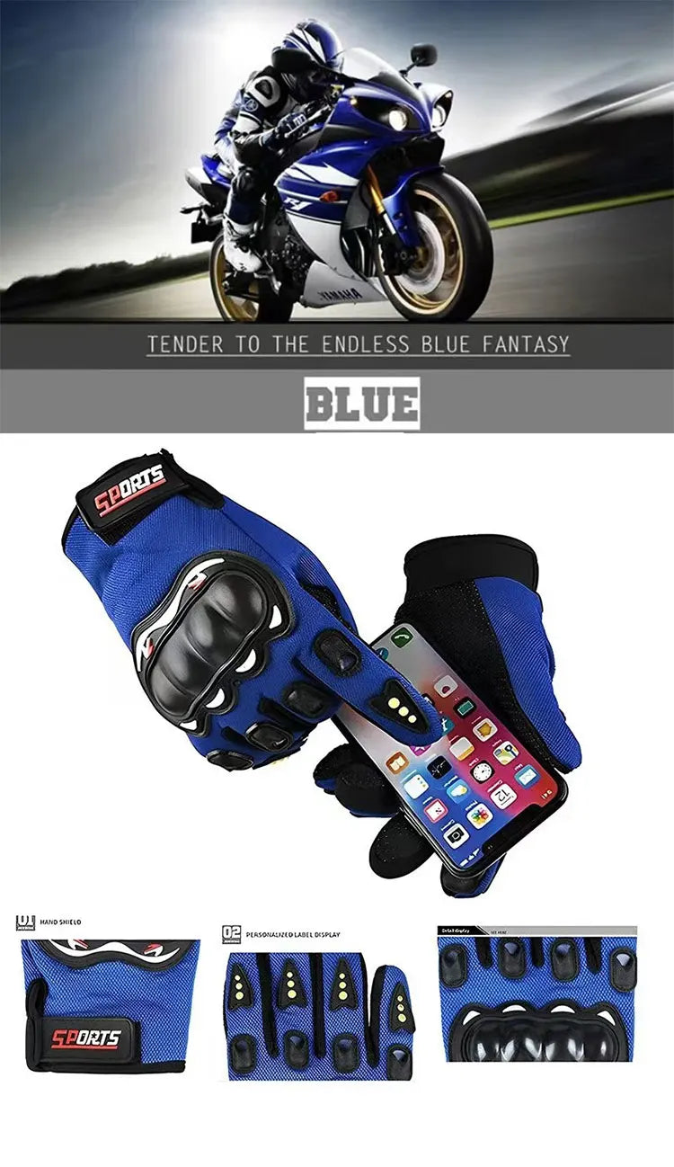 Clearance_Motorcycle Gloves Full Finger Male Protective Outdoor Rider Long Finger Sports Breathable Racing Riding Half Finger Gl