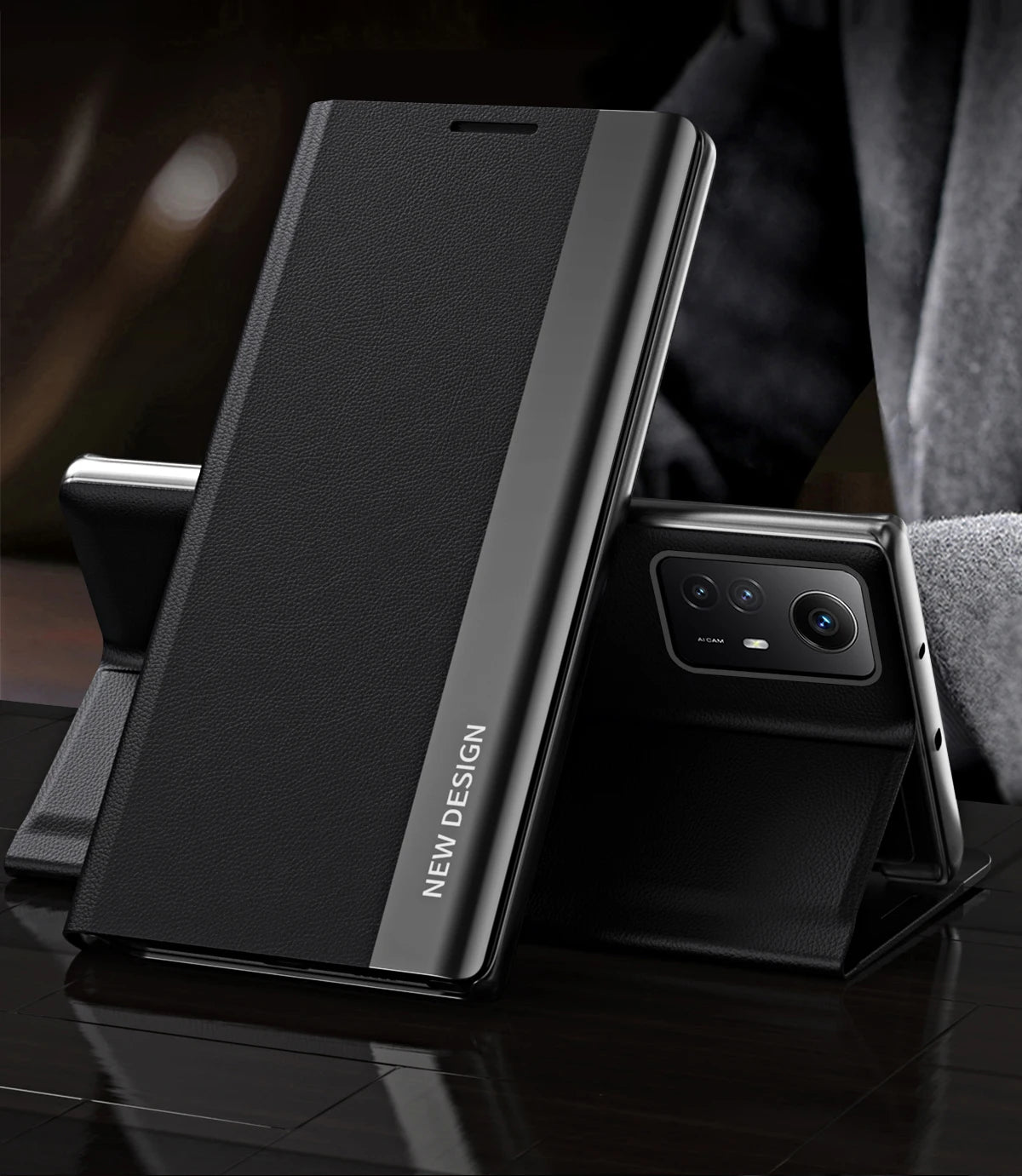 Flip Case For Xiaomi 15T Mi 14T Pro 14 T Mi14T 13T Redmi 15C 14C 13C Side Window Shockproof Luxury Litchi PU Leather Stand Cover