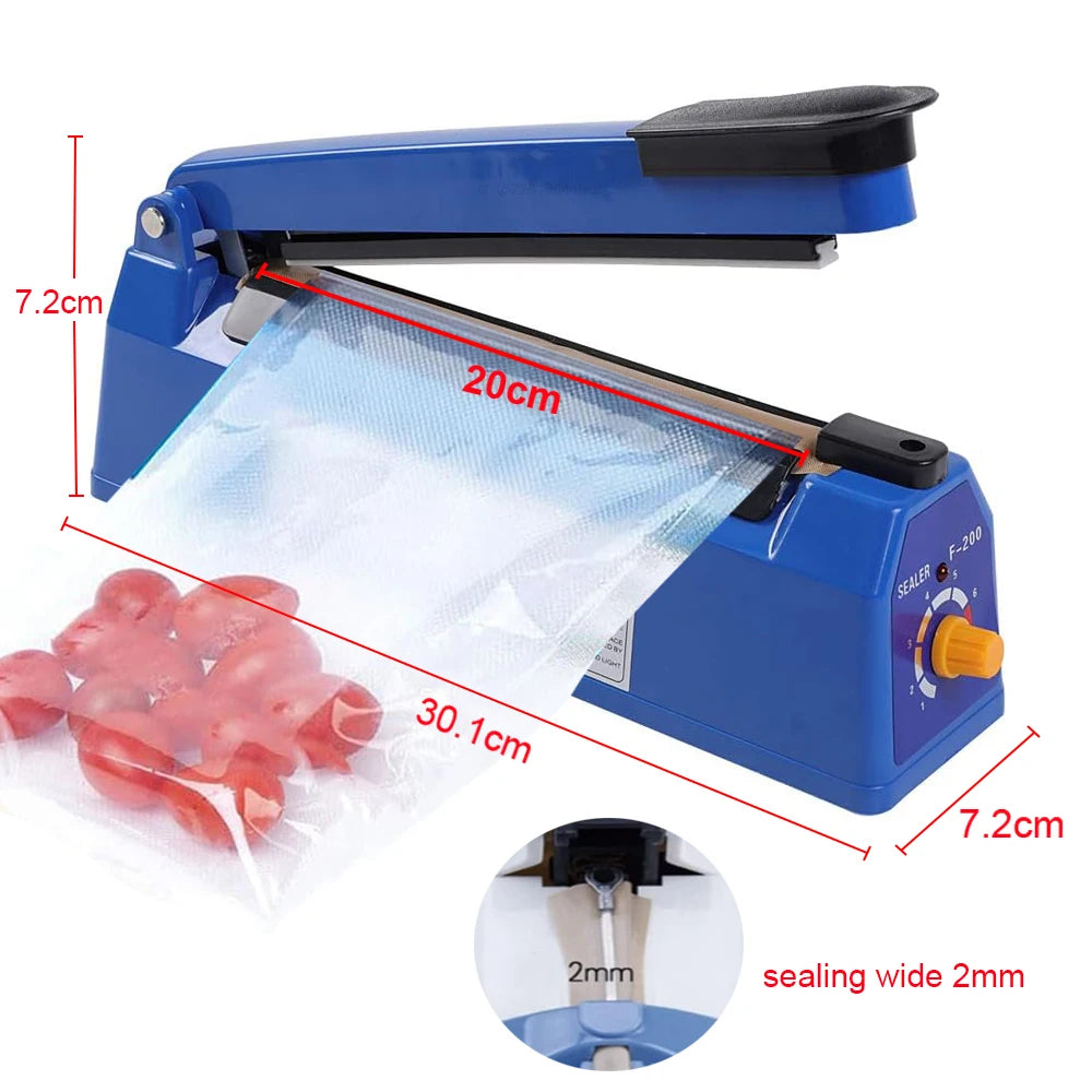 Electric Heat Bag Sealing Machine Plastic Bag Sealer Hand Press Food Seal Plastic Bag Impulse Sealer Fast Heat Packaging Machine