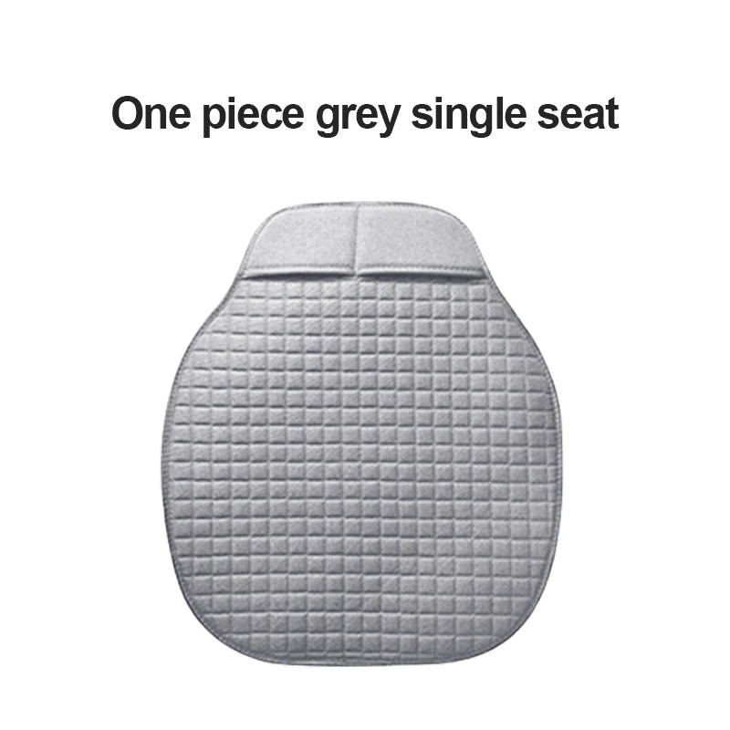 Flax Car Seat Cover Four Seasons Front Rear Linen Fabric Cushion Breathable Seat Protector Mat Pad for Auto Interior Accessories