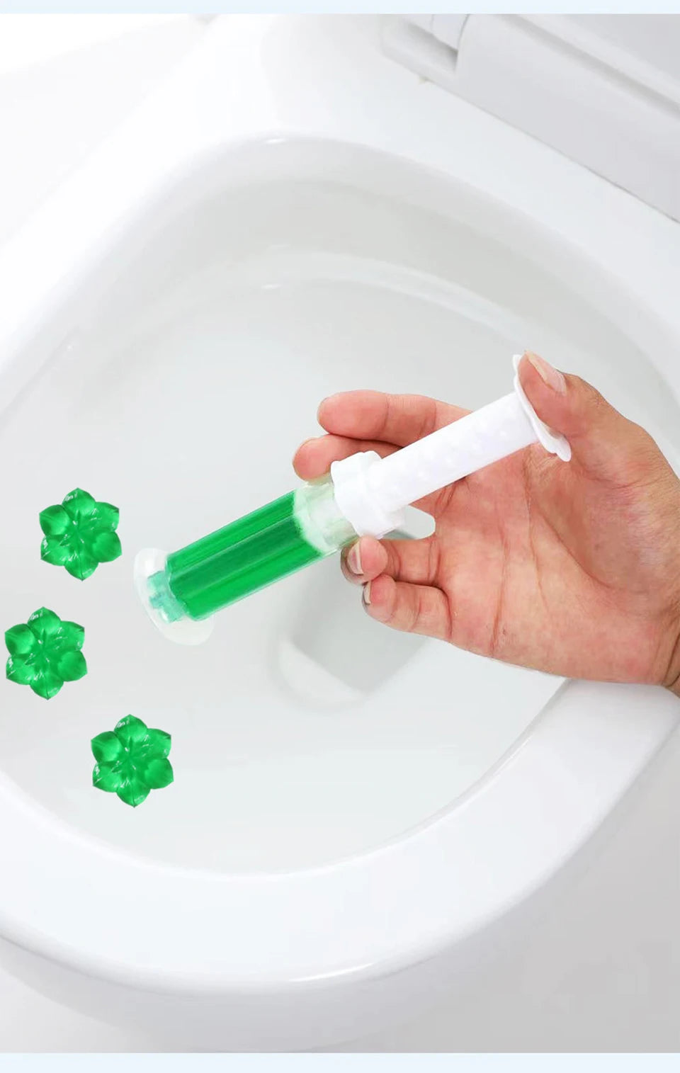 1/2Pcs Flower Toilet Cleaner Gel Syringe Aromatic Drain Toilet Cleaning Detergent Air Freshener Remove Odors Home Bathroom Tools