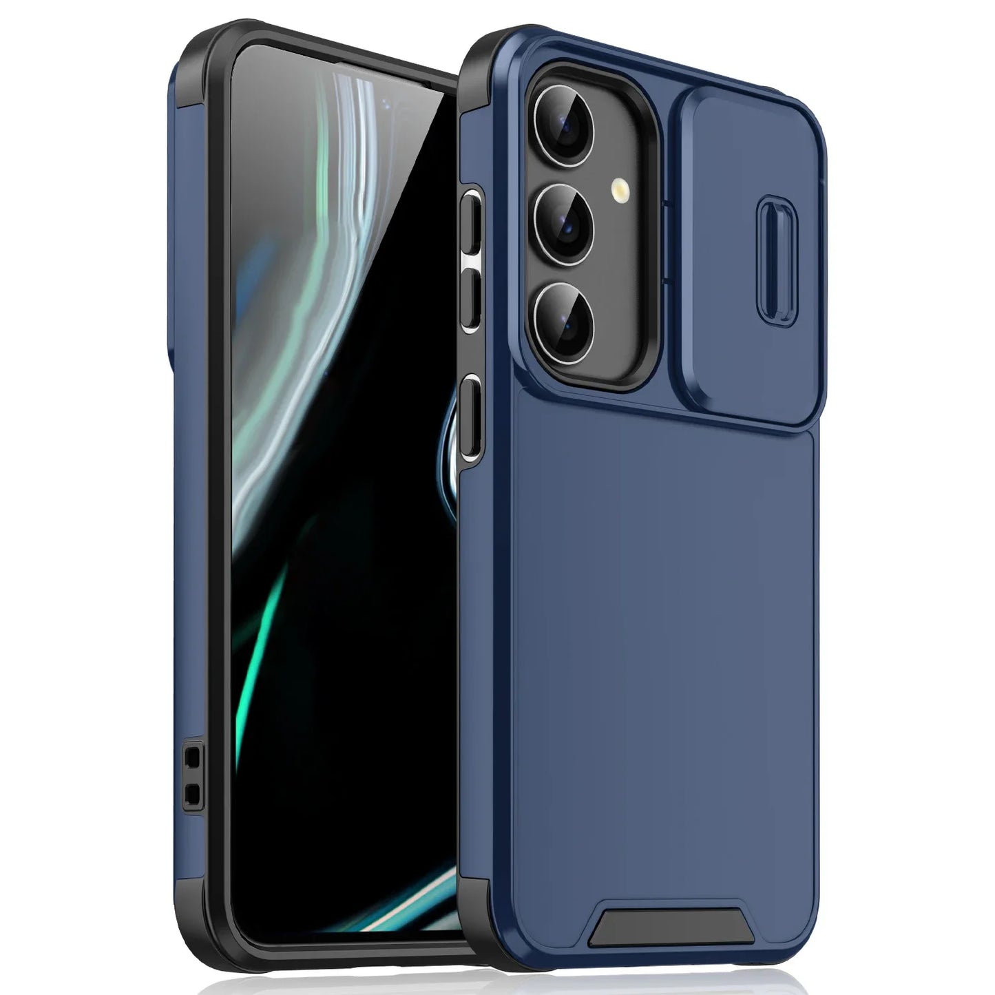 Luxury Fashion Shockproof Armor Phone Case for Samsung Galaxy S25 S24 Ultra S23 FE S21 FE S20 Slide Camera Protection Back Cover