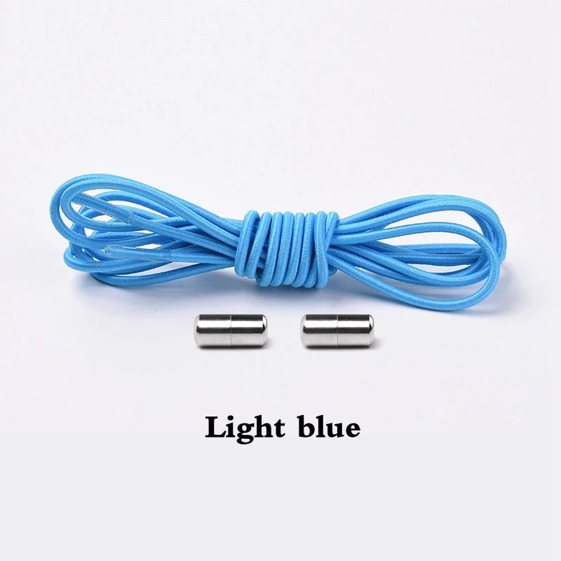 Elastic Laces Sneakers Round Shoelaces without ties Rubber No Tie Shoe laces Shoes Kids Adult Quick Shoe lace Rubber Bands