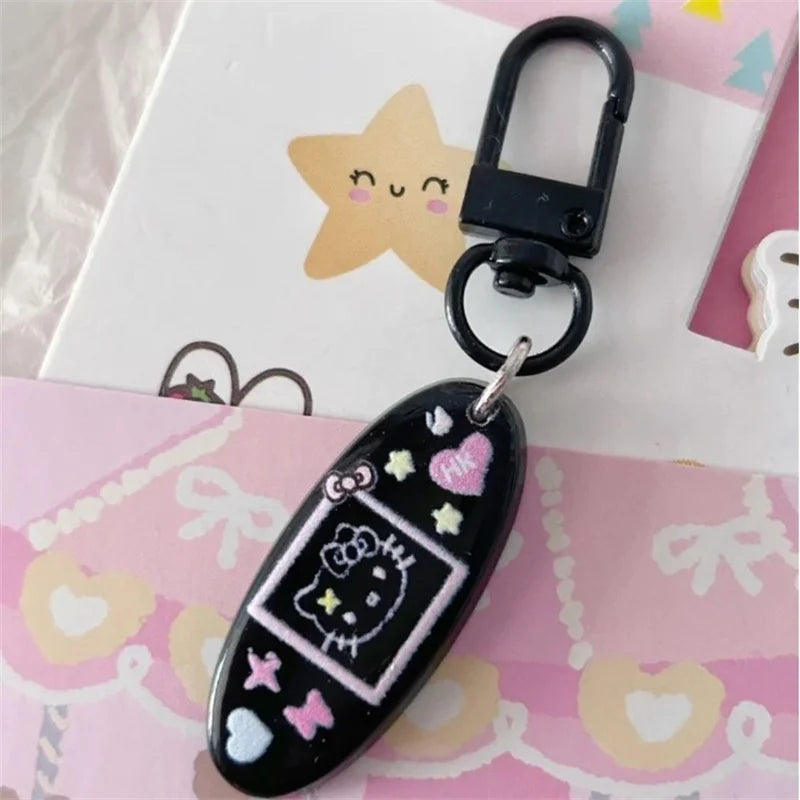 Kawaii Hello Kittys Keychain Anime Kt Cartoon Cute Key Ring Sweet Girls Bag Pendant Charms Car Accessorie DIY Jewelry Gifts Toys