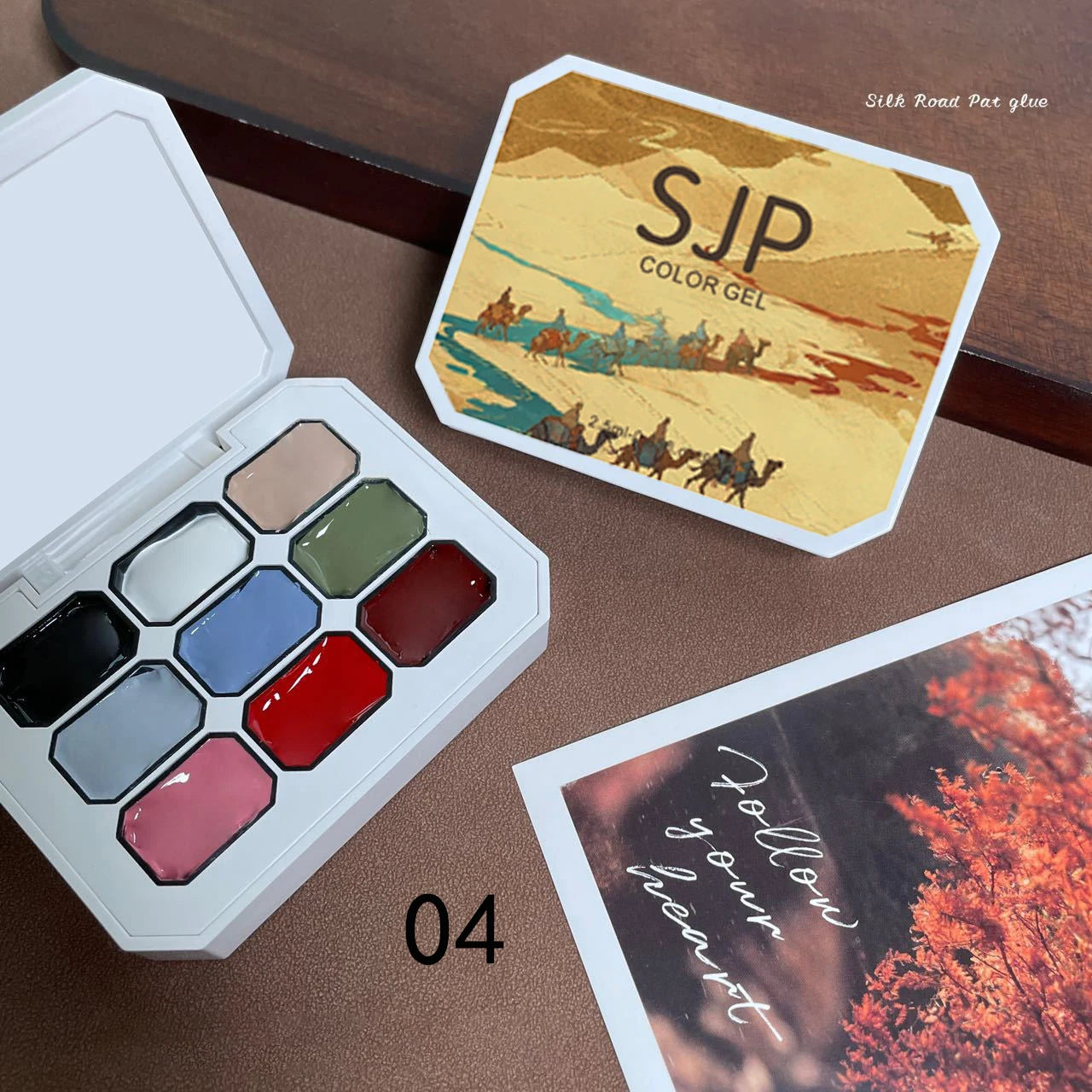 1pc solid color nail polish glue 9-grid color painting glue high saturation thick gradient patting glue nail art creation