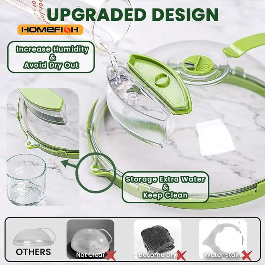 Microwave Food Cover Clear Microwave Splash Guard with Steamer and Handle Kitchen Gadgets